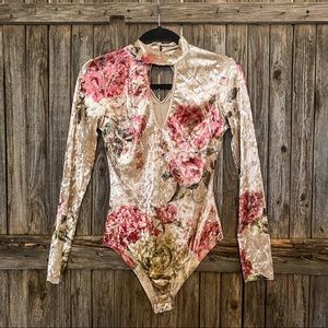 Velvet Floral Body Suit